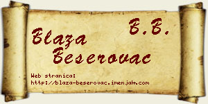 Blaža Beserovac vizit kartica